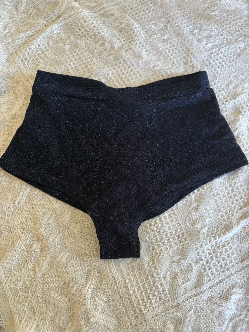 Lunalae Navy Sparkle High-Waist Pole Shorts- Size 8